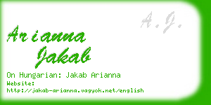 arianna jakab business card